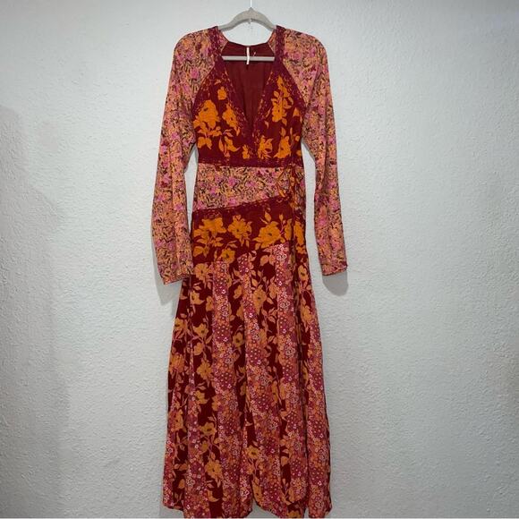Free People Tilda Wrap Dress Maxi Medium Cottagecore Prairie Dress - Picture 6 of 13